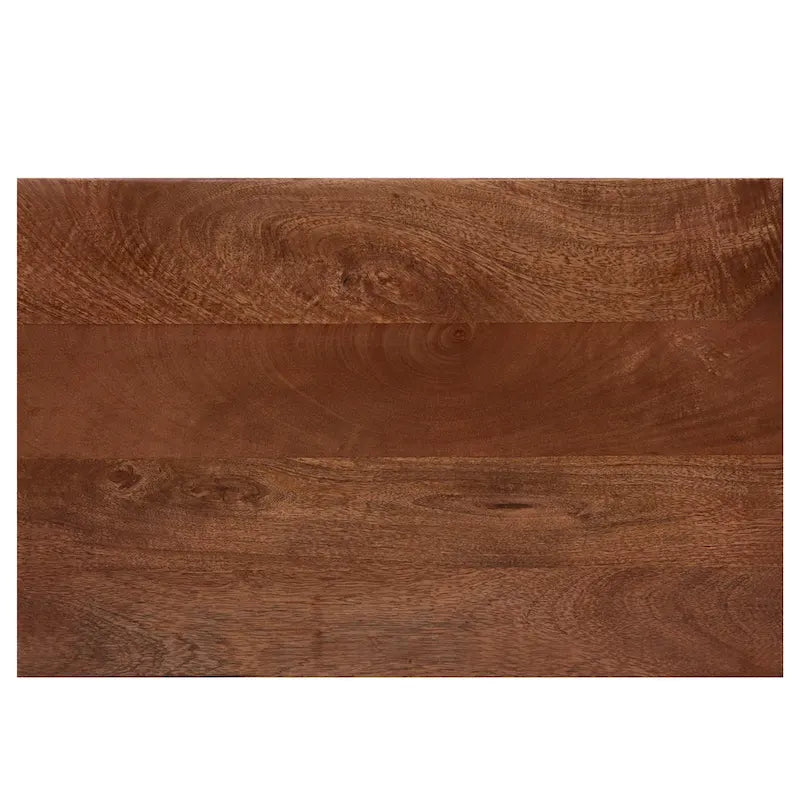 26 Inch Handcrafted Nightstand, 2 Drawers, Black Powder Coated Knobs, Walnut Brown Mango Wood