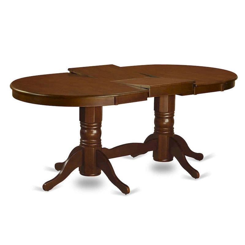 East West Furniture 7 Piece Dining Table Set- an Oval Wooden Table and 6 Wooden Chairs, Espresso(Seat Type Options)