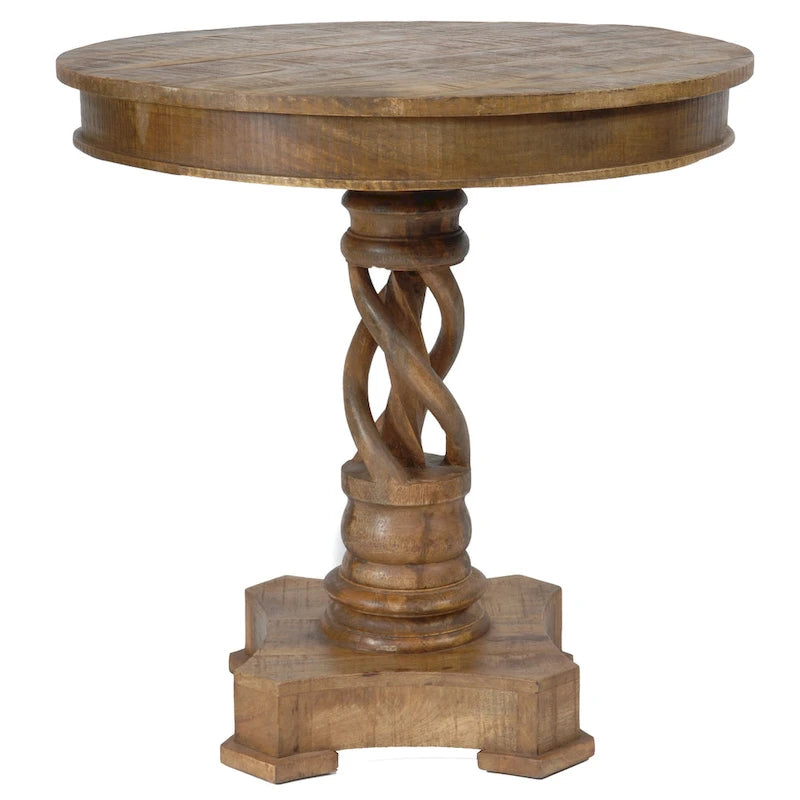 Bengal Manor Mango Wood Twist Accent Table - 30 Rnd x 30 H