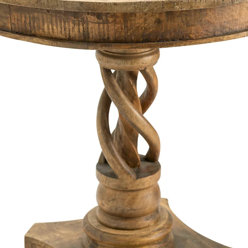 Bengal Manor Mango Wood Twist Accent Table - 30 Rnd x 30 H