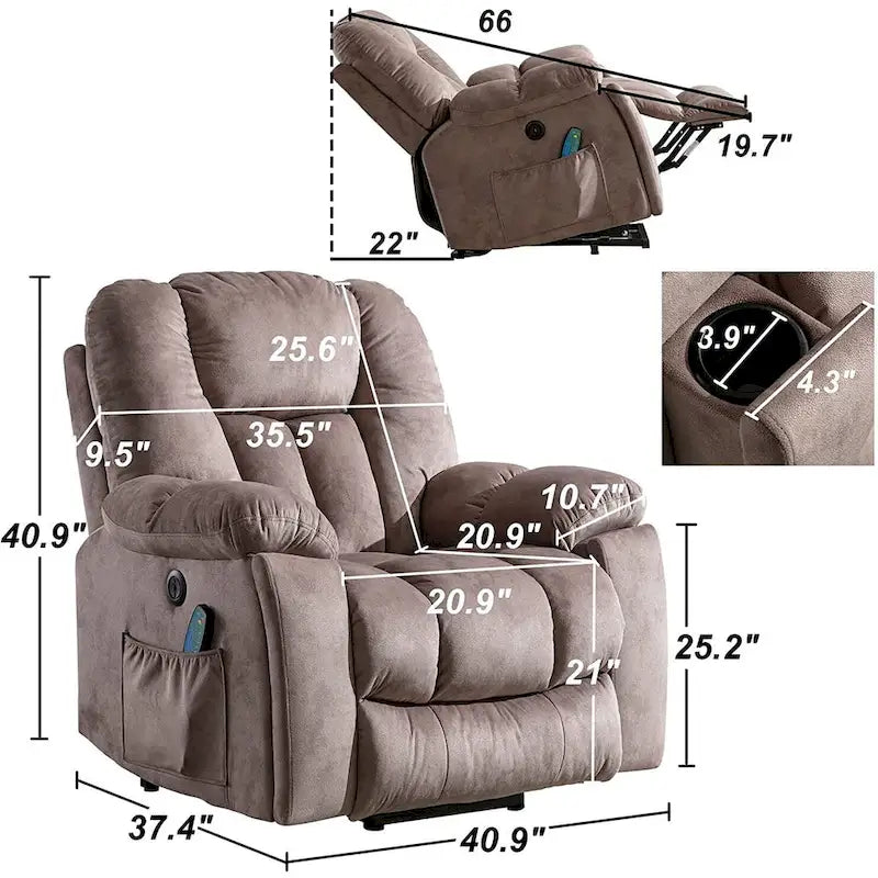 Ebello Power Assist Lift Recliner chair With Massage