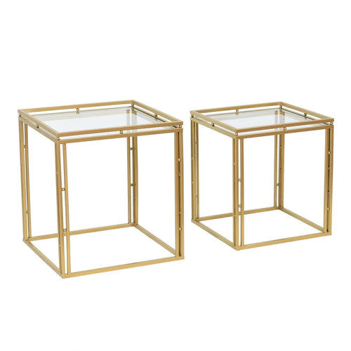 Antique Gold - Nested Square Side Tables - Set of 2