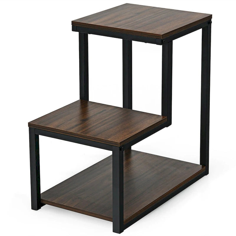 Costway 3-Tier End Table Side Table Night Stand W/ Storage Shelf for