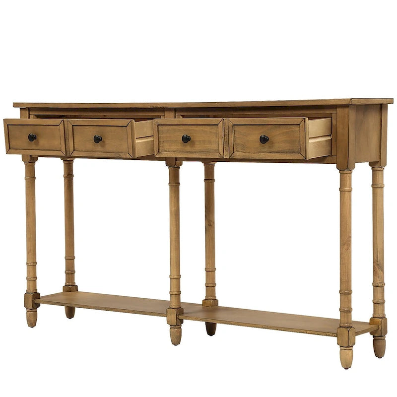 Farmhouse Entryway Console Sofa Table with Two Storage Drawers