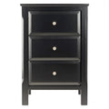 Black Wooden Nightstand Accent Table with 3 Spacious Storage Drawers - 15.75L x 15.75W x 23.63H