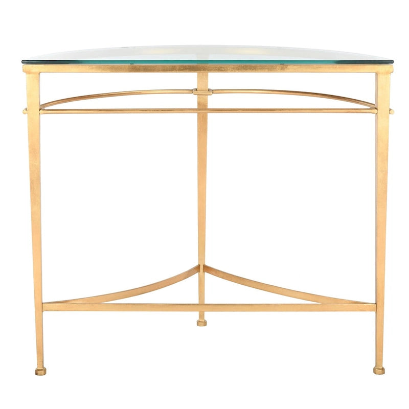 SAFAVIEH Couture Zelda Antique Gold Glass Console Table - 36 In W x 15 In D x 31 In H - 36Wx15Dx31H
