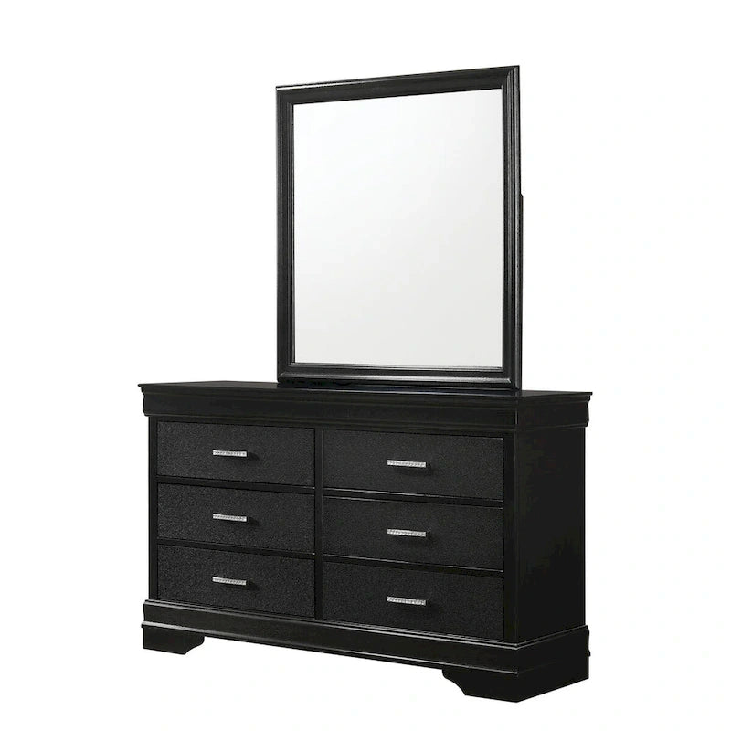 Sigurd Black Velvet Upholstered Tufted Panel Bed