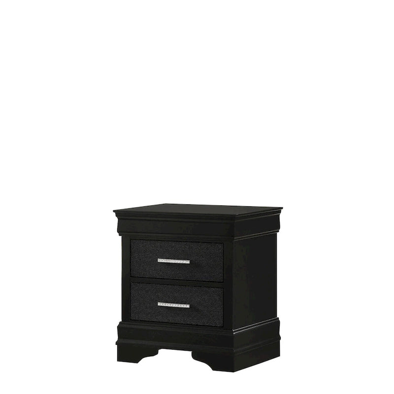 Sigurd Black Velvet Upholstered Tufted Panel Bed