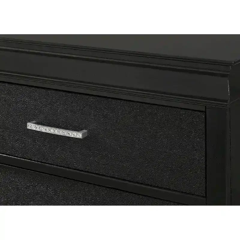 Sigurd Black Velvet Upholstered Tufted Panel Bed