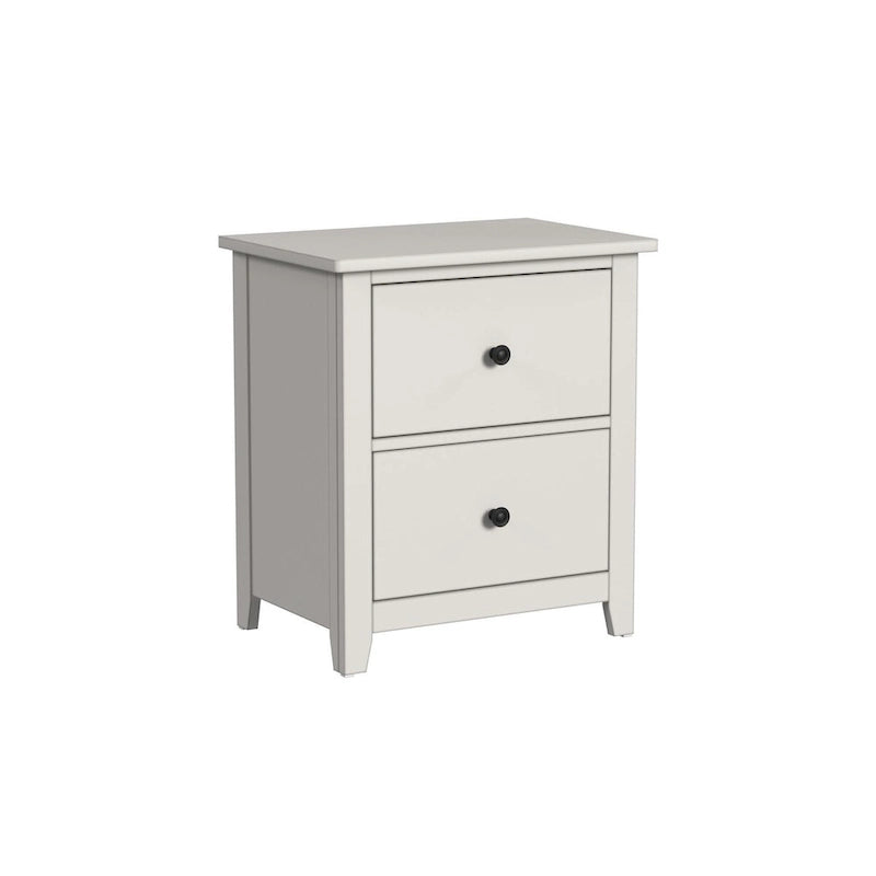 Lodge 2-Drawer Farmhouse Wood Nightstand, Cream Finish