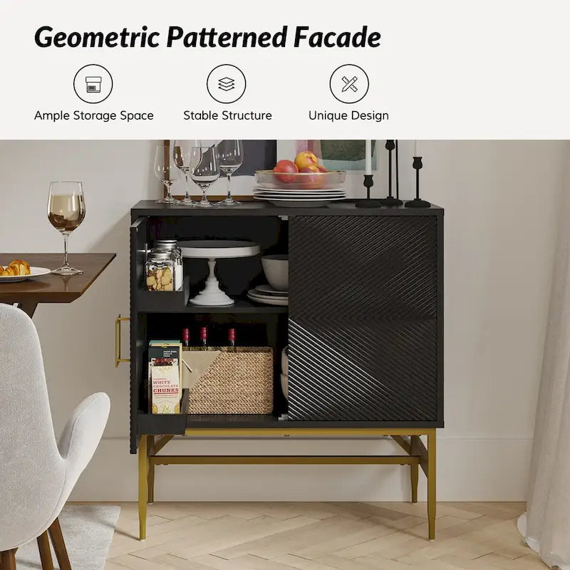 Uirich34Tall2-DoorModernAccentCabinetwithAdjustableShelves by HULALA HOME