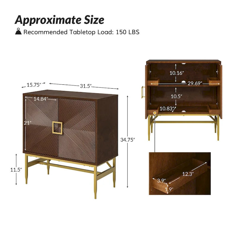 Uirich34Tall2-DoorModernAccentCabinetwithAdjustableShelves by HULALA HOME