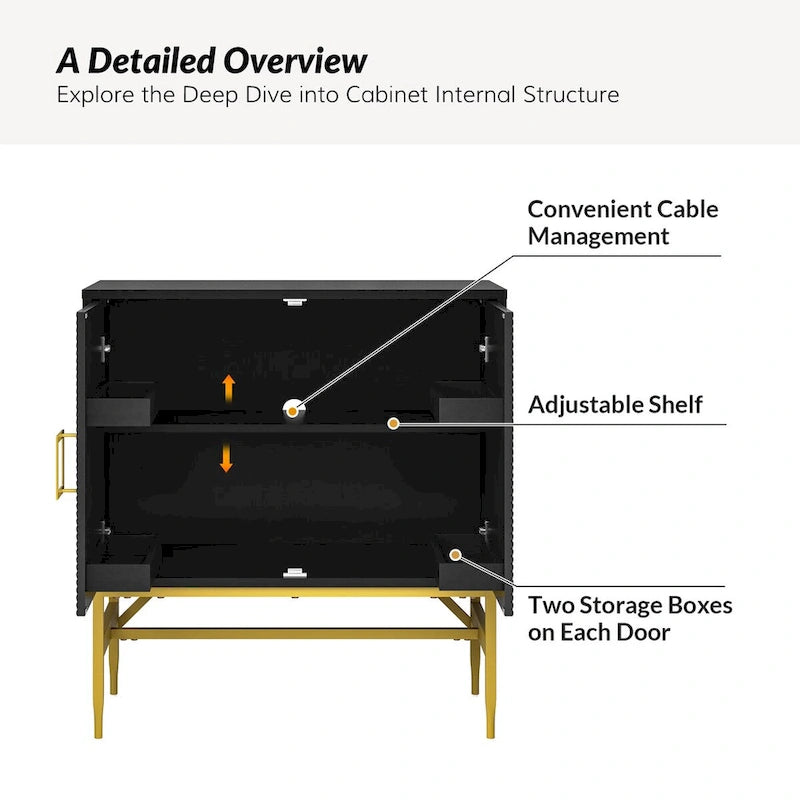 Uirich34Tall2-DoorModernAccentCabinetwithAdjustableShelves by HULALA HOME