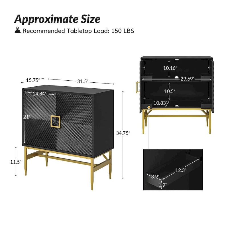 Uirich34Tall2-DoorModernAccentCabinetwithAdjustableShelves by HULALA HOME