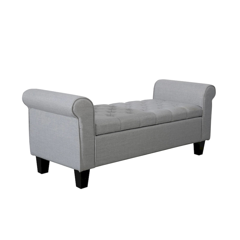 Porthos Home Theon Fabric Flip Top Button Tufted Storage Bench