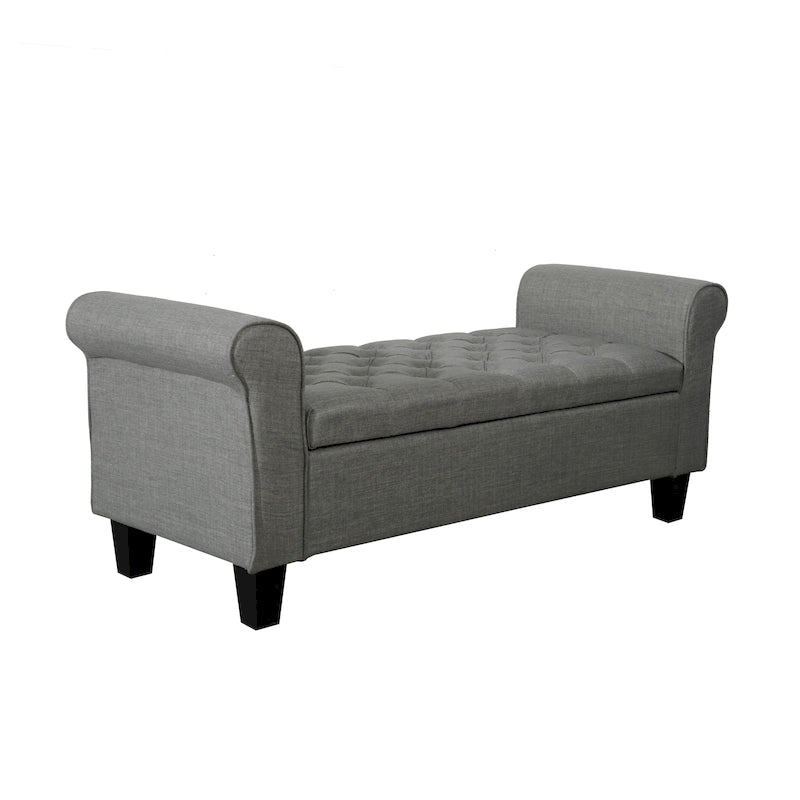 Porthos Home Theon Fabric Flip Top Button Tufted Storage Bench