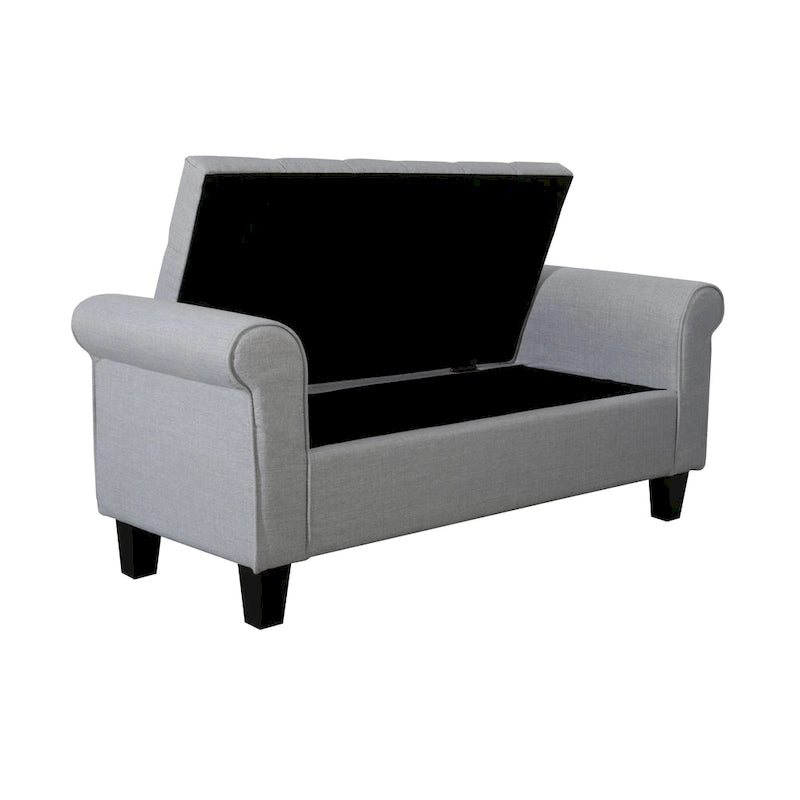 Porthos Home Theon Fabric Flip Top Button Tufted Storage Bench