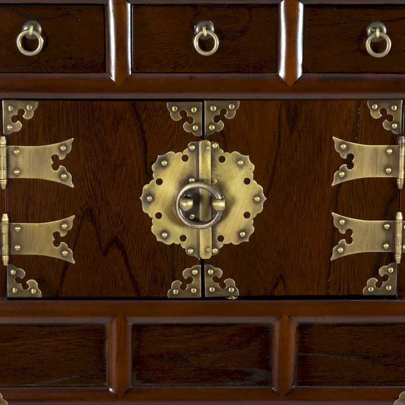 Handmade Korean Antique Style 3 Drawer End Table Cabinet (Korea)