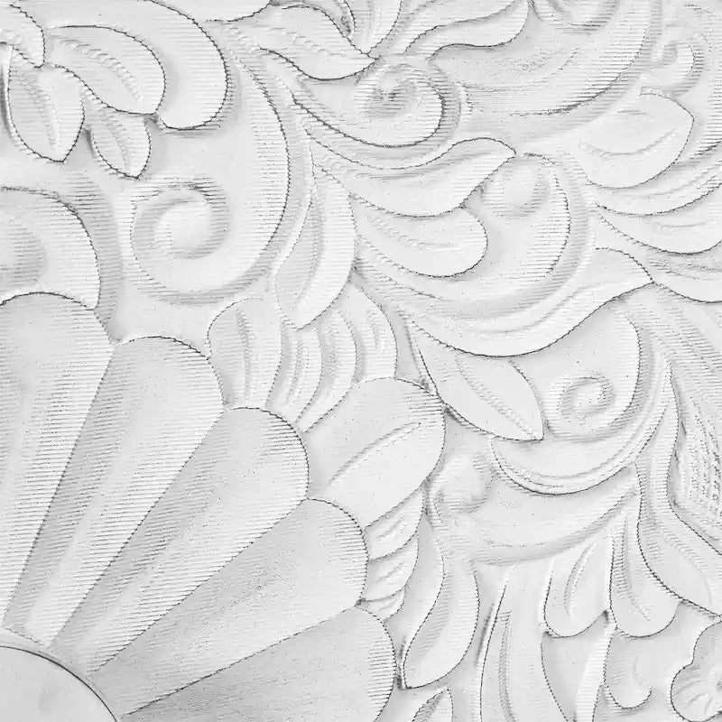 Vintage White Large Faceted Carved cabinet