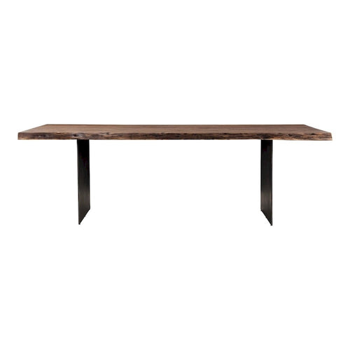 Aurelle Home Modern Live Edge Acacia and Iron Dining Table - 94 x 38