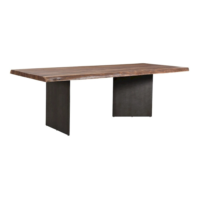 Aurelle Home Modern Live Edge Acacia and Iron Dining Table - 94 x 38