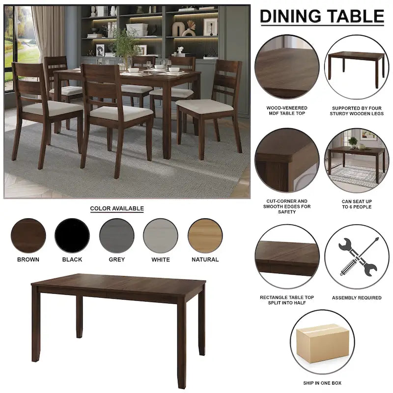 CraftPorch Classic 5-piece Wooden Dining Set