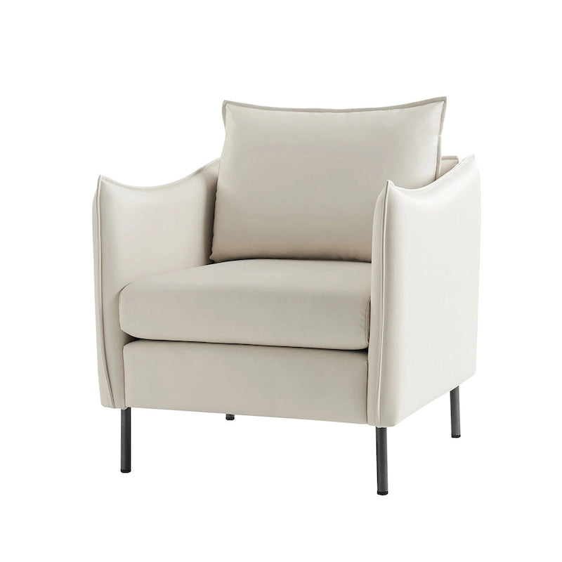 Christopher Modern Anti-scratch Fabric Armchair with Black Metal Legs Set of 2 by HULALA HOME