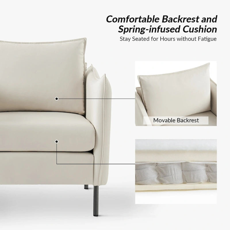 Christopher Modern Anti-scratch Fabric Armchair with Black Metal Legs Set of 2 by HULALA HOME