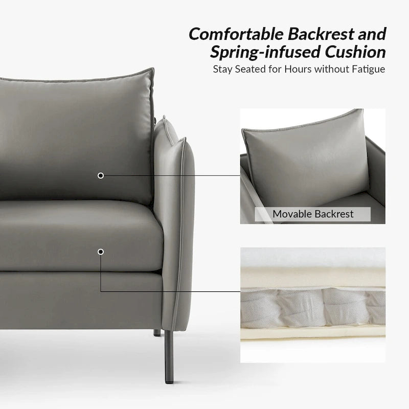 Christopher Modern Anti-scratch Fabric Armchair with Black Metal Legs Set of 2 by HULALA HOME