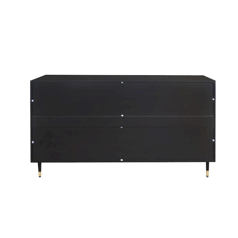 Wooden Accent Cabinet with 4 Glass Doors