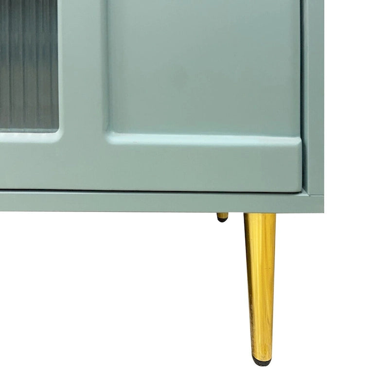 Wooden Accent Cabinet with 4 Glass Doors