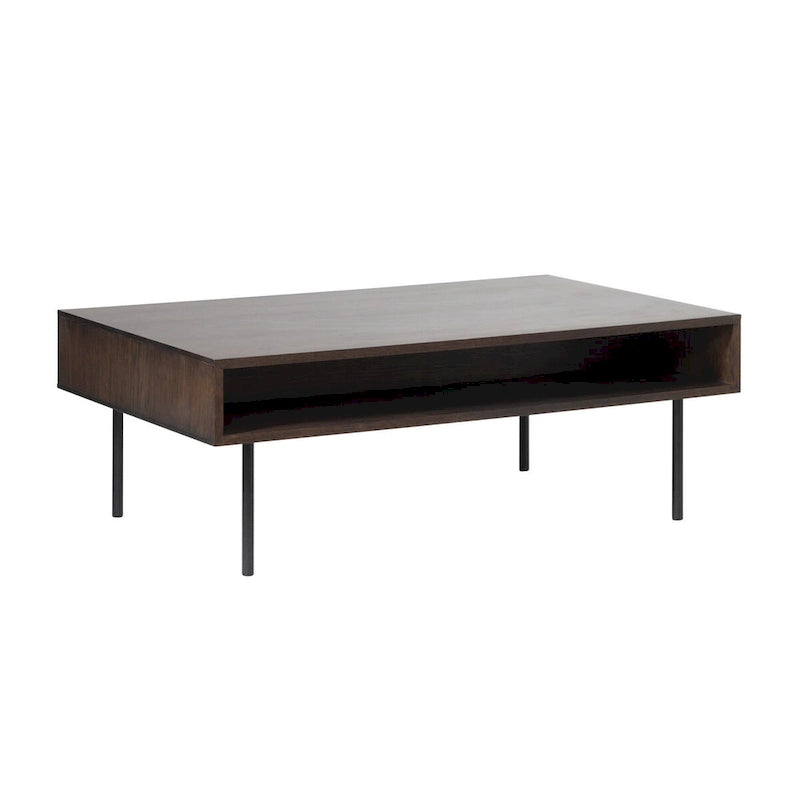 Rye Studio Modern 46 Wide 2-Drawer Coffee Table, Espresso Oak - 28W x 46L x 16.5H