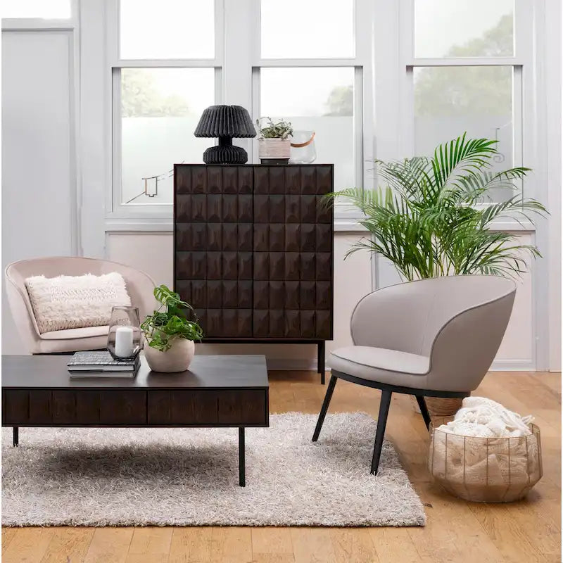 Rye Studio Modern 46 Wide 2-Drawer Coffee Table, Espresso Oak - 28W x 46L x 16.5H