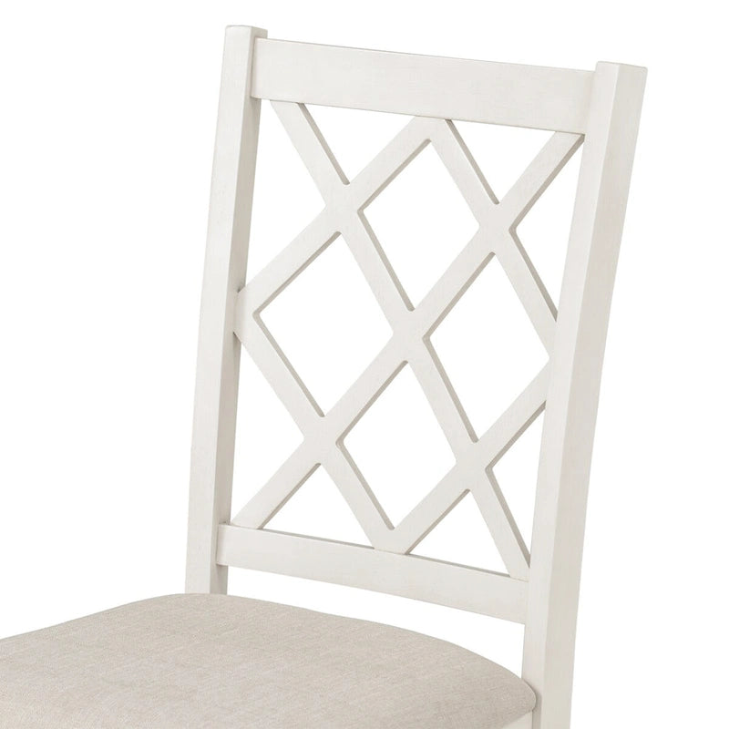 5-Piece Round Dining Table Set with Upholstered Chairs