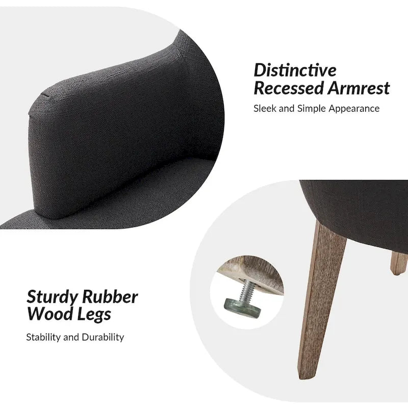 Albert Farmhouse Upholstered Solid Wood Dining Chair Set of 6 by HULALA HOME