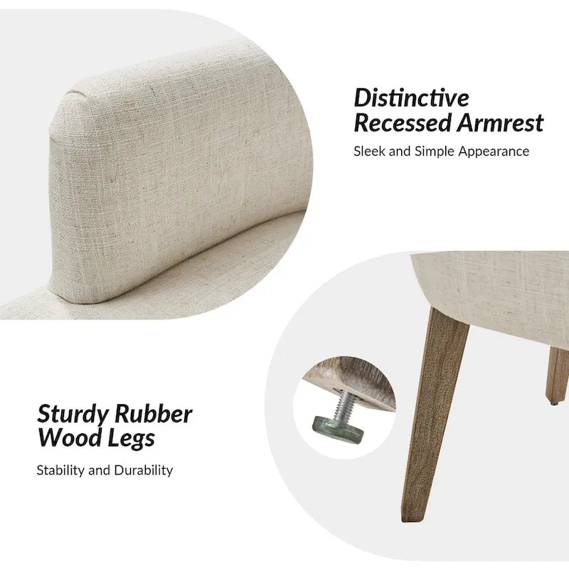 Albert Farmhouse Upholstered Solid Wood Dining Chair Set of 6 by HULALA HOME