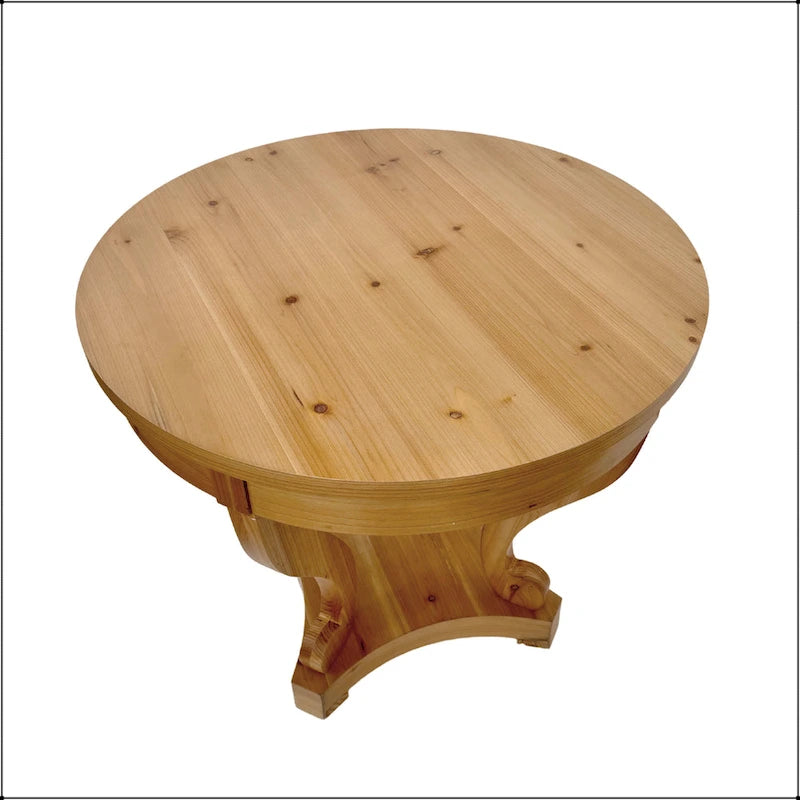 Curved Legs Farmhouse Style Small Size Round Dining Table