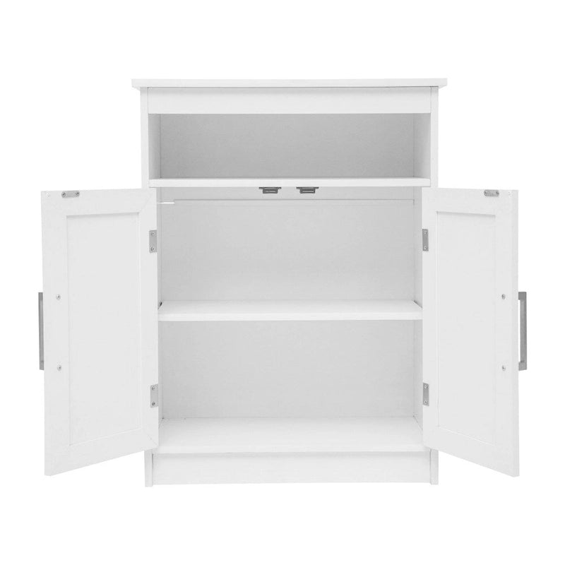 Floor Cabinet Storage Organizer with Magnetic Closure Doors and Shelves