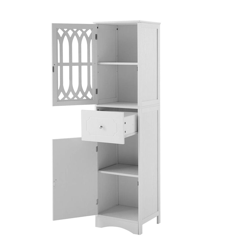 Tall Bathroom Freestanding Storage Cabinet with Drawer