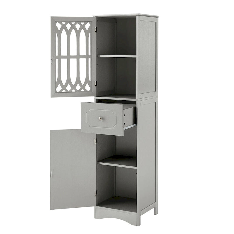 Tall Bathroom Freestanding Storage Cabinet with Drawer