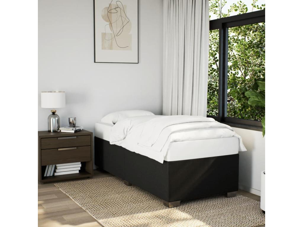 Black Fabric Mattress, 90 x 190 cm