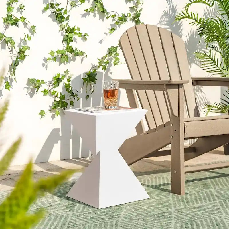 Modern Acrylic Accent End Table, Outdoor Side Tables - 18.11H x 12.6W x 12.6L