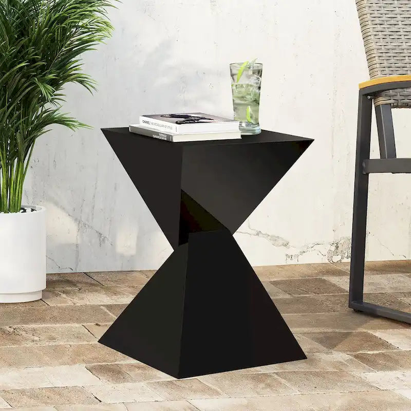 Modern Acrylic Accent End Table, Outdoor Side Tables - 18.11H x 12.6W x 12.6L