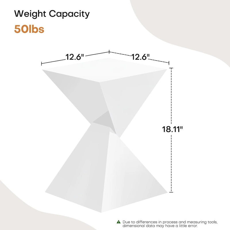 Modern Acrylic Accent End Table, Outdoor Side Tables - 18.11H x 12.6W x 12.6L