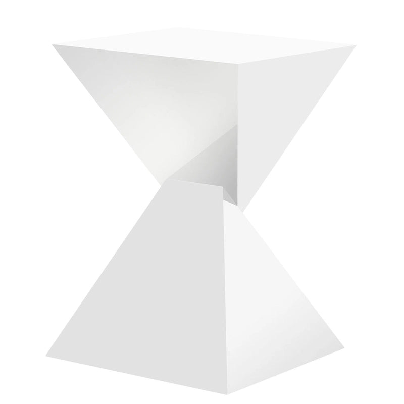 Modern Acrylic Accent End Table, Outdoor Side Tables - 18.11H x 12.6W x 12.6L