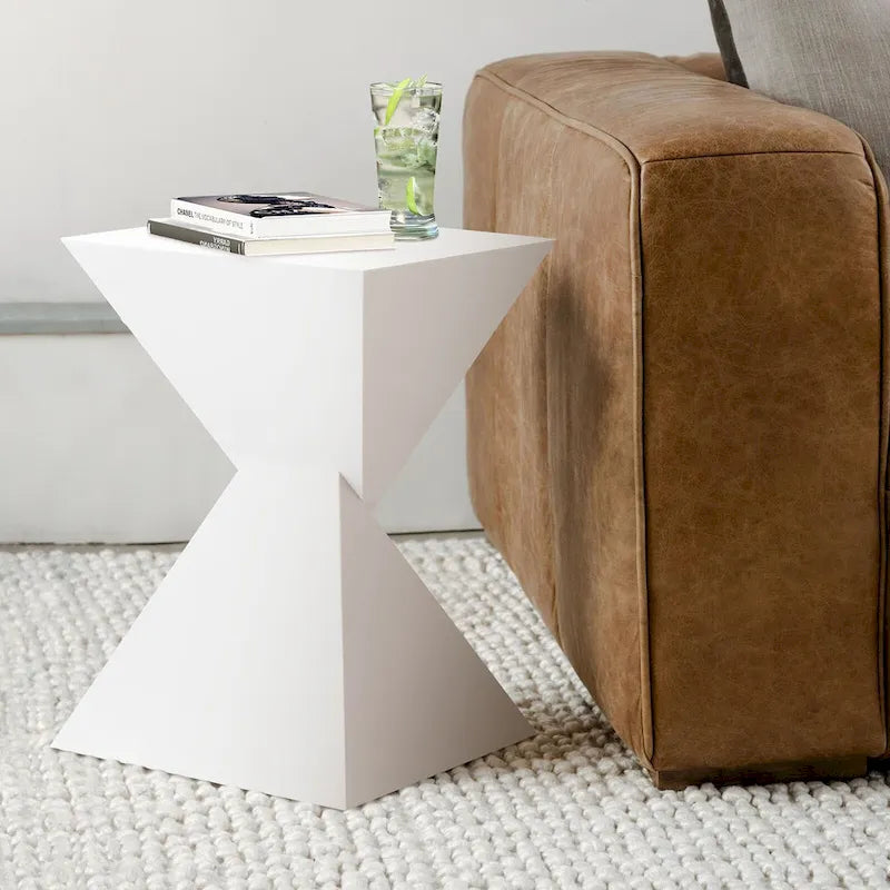 Modern Acrylic Accent End Table, Outdoor Side Tables - 18.11H x 12.6W x 12.6L