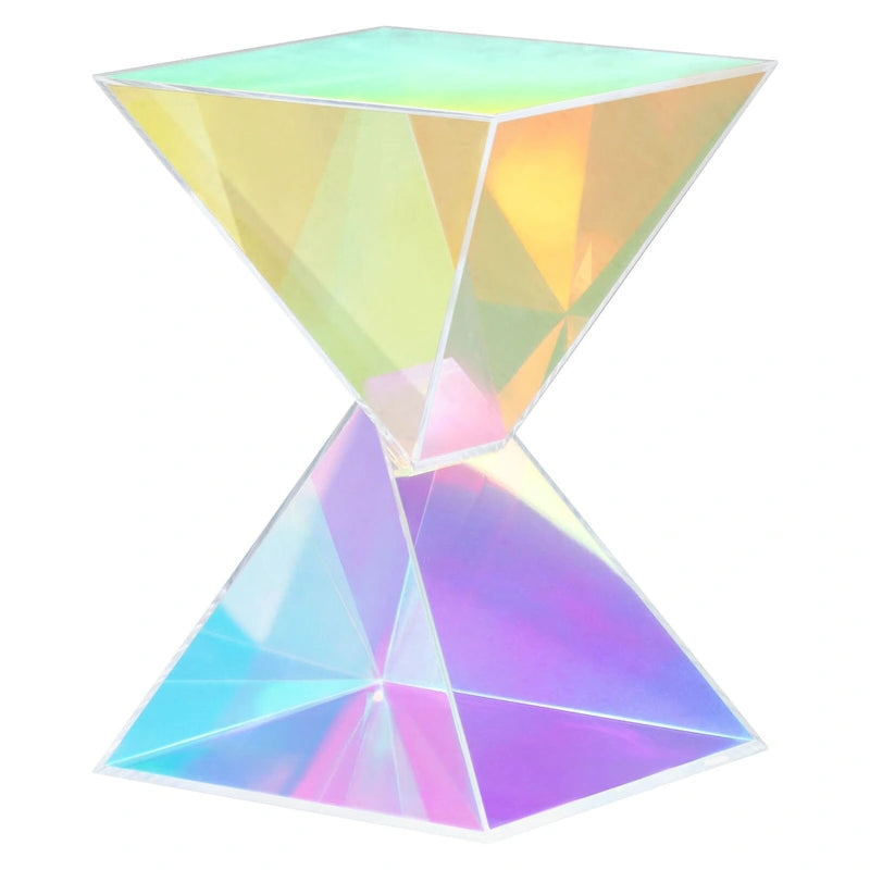 Modern Acrylic Accent End Table, Outdoor Side Tables - 18.11H x 12.6W x 12.6L