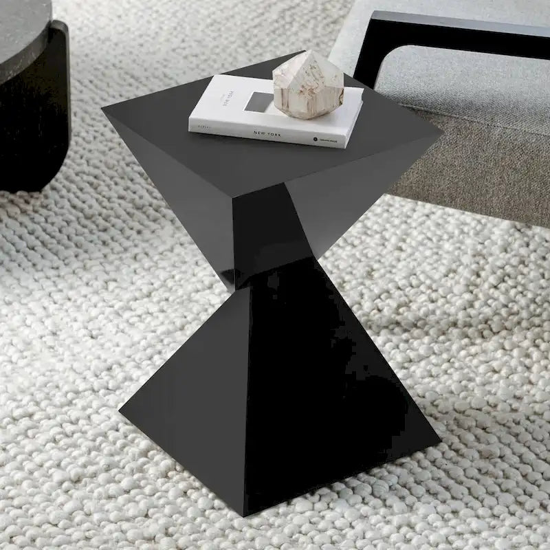 Modern Acrylic Accent End Table, Outdoor Side Tables - 18.11H x 12.6W x 12.6L