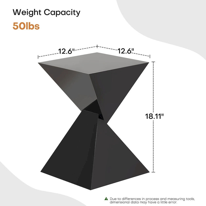 Modern Acrylic Accent End Table, Outdoor Side Tables - 18.11H x 12.6W x 12.6L