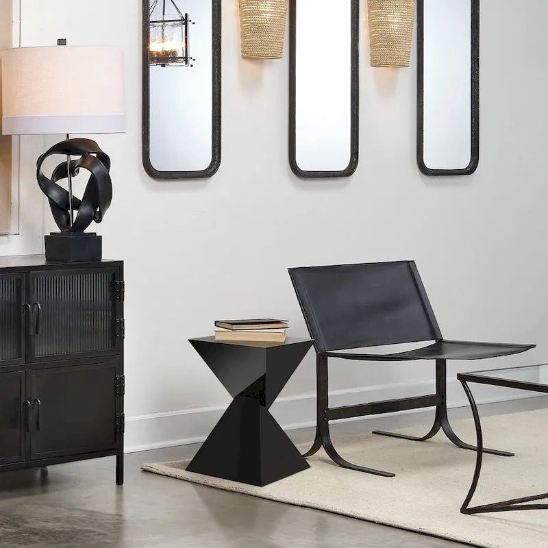 Modern Acrylic Accent End Table, Outdoor Side Tables - 18.11H x 12.6W x 12.6L